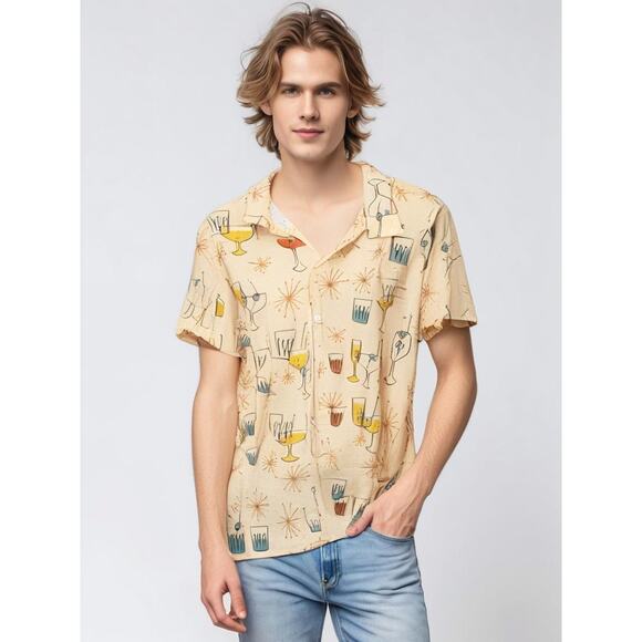 Hawalili Men's 3XL Hawaiian Shirt Mid‎ Century Modern Print Casual - Picture 1 of 5
